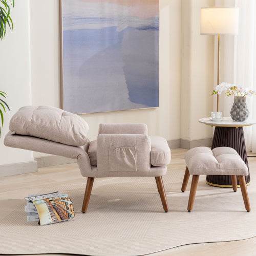 Luxury Foam Recliner with Footrest – Ultra-Comfortable Memory Foam Lounge Chair for Living Room, Bedroom or Home Office – Compact Design for Small Spaces - Tarteebstudio