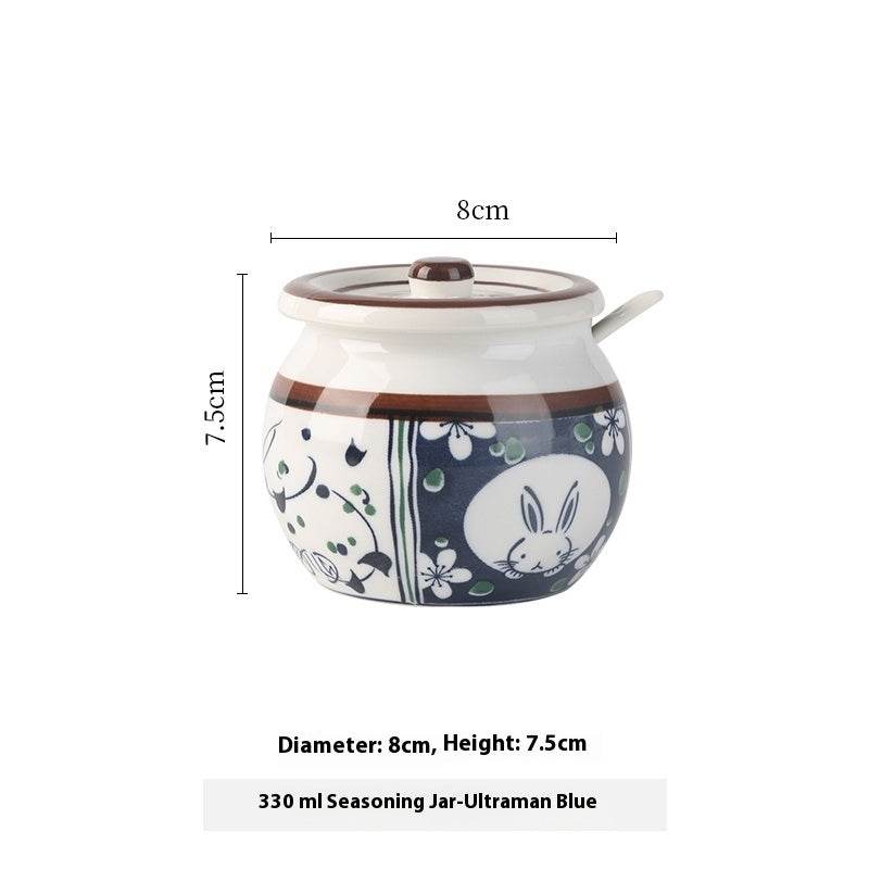 Hitzefeste Keramik-Schmalzdose mit Deckel, Löffel & Gewürzbehälter – Haltbares Fett-Aufbewahrungs-Glas für Küche & Kochen - Tarteebstudio