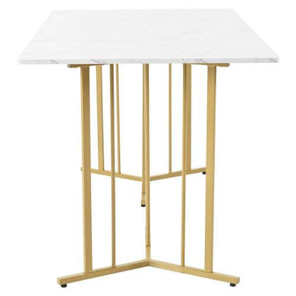 Modern Metal-Framed Rectangular Dining Table – Industrial Style Kitchen & Living Room Table – Durable Steel Frame with Wood, Glass or MDF Top - Tarteebstudio