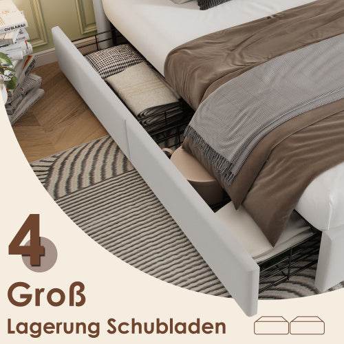 Luxury Metal & Velvet Bed Frame – Upholstered Queen/King Size Bed with Sturdy Steel Frame – Elegant Bedroom Furniture with Button-Tufted Headboard - Tarteebstudio