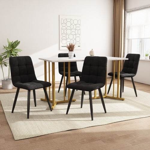Modern Metal-Framed Rectangular Dining Table – Industrial Style Kitchen & Living Room Table – Durable Steel Frame with Wood, Glass or MDF Top - Tarteebstudio