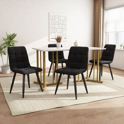 Modern Metal-Framed Rectangular Dining Table – Industrial Style Kitchen & Living Room Table – Durable Steel Frame with Wood, Glass or MDF Top - Tarteebstudio