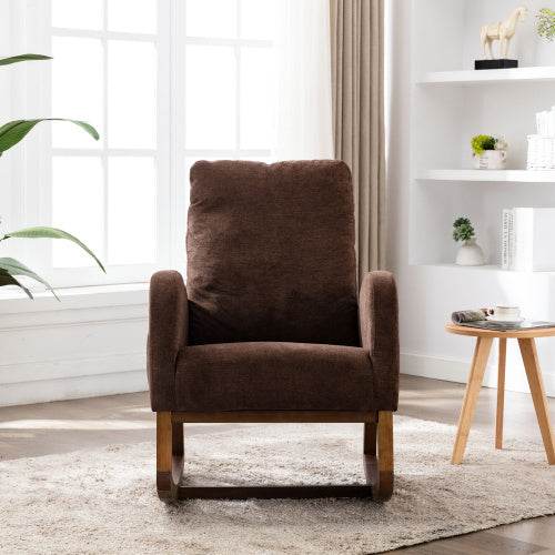 Soft Linen Rocking Chair for Children’s Room – Comfortable Nursery Glider with Wooden Frame & Cushioned Seat – Perfect for Reading, Nursing or Baby Soothing - Tarteebstudio
