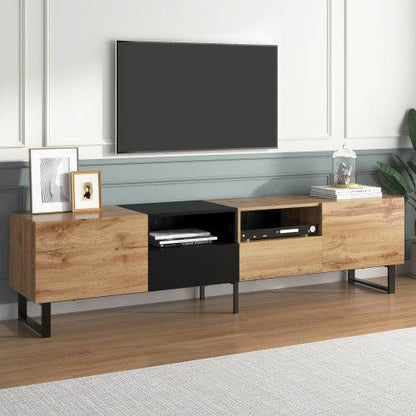 Holz-TV-Ständer – Massiver Fernsehtisch aus Naturholz, Eiche oder Kiefer – Stabiler TV-Board mit Ablagefach, ideal für Wohnzimmer & Heimkino - Tarteebstudio