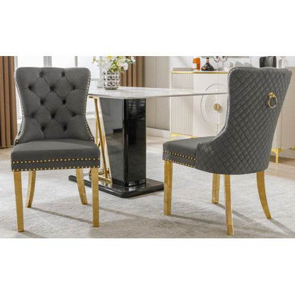 Luxury Velvet Dining Chair with Metal Legs – Stylish Accent Chair for Kitchen, Dining Room & Home Office – Set of 2 or 4 | Available in Multiple Colors - Tarteebstudio
