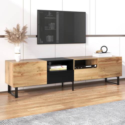 Holz-TV-Ständer – Massiver Fernsehtisch aus Naturholz, Eiche oder Kiefer – Stabiler TV-Board mit Ablagefach, ideal für Wohnzimmer & Heimkino - Tarteebstudio